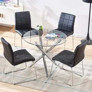 Round Nordic Glass Dining Table