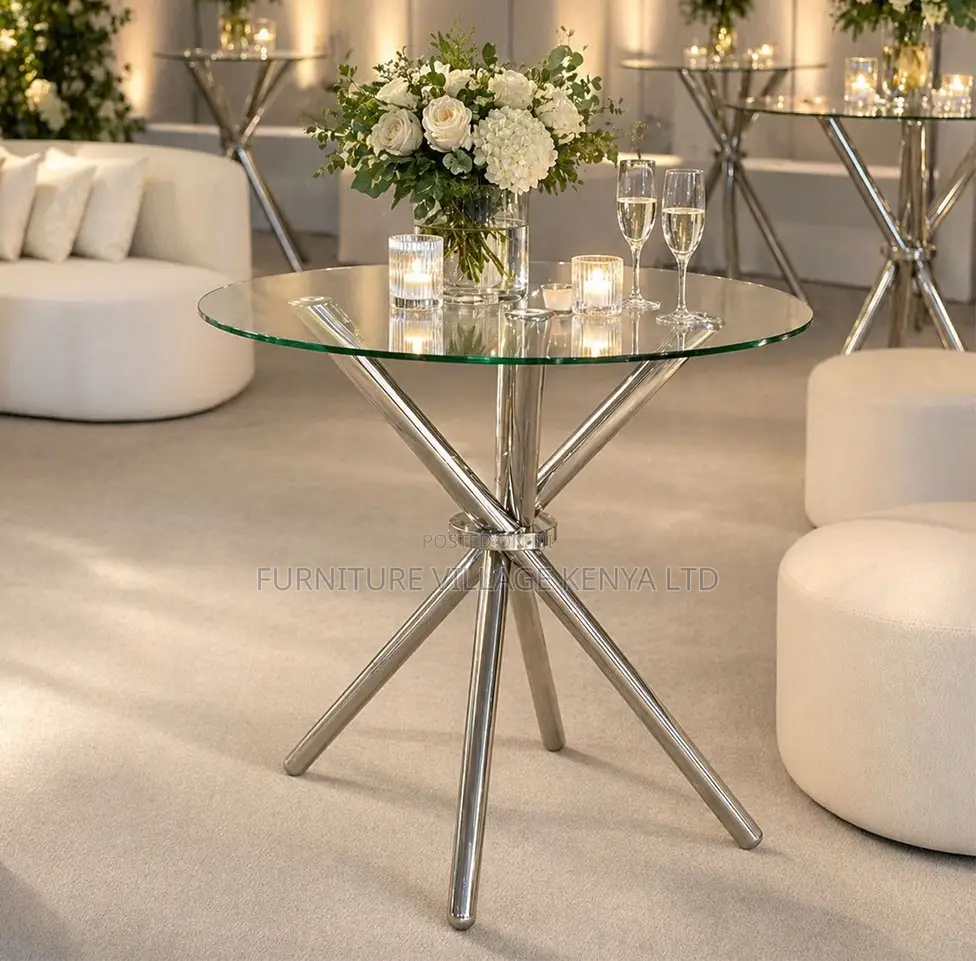Round Nordic Glass Dining Table