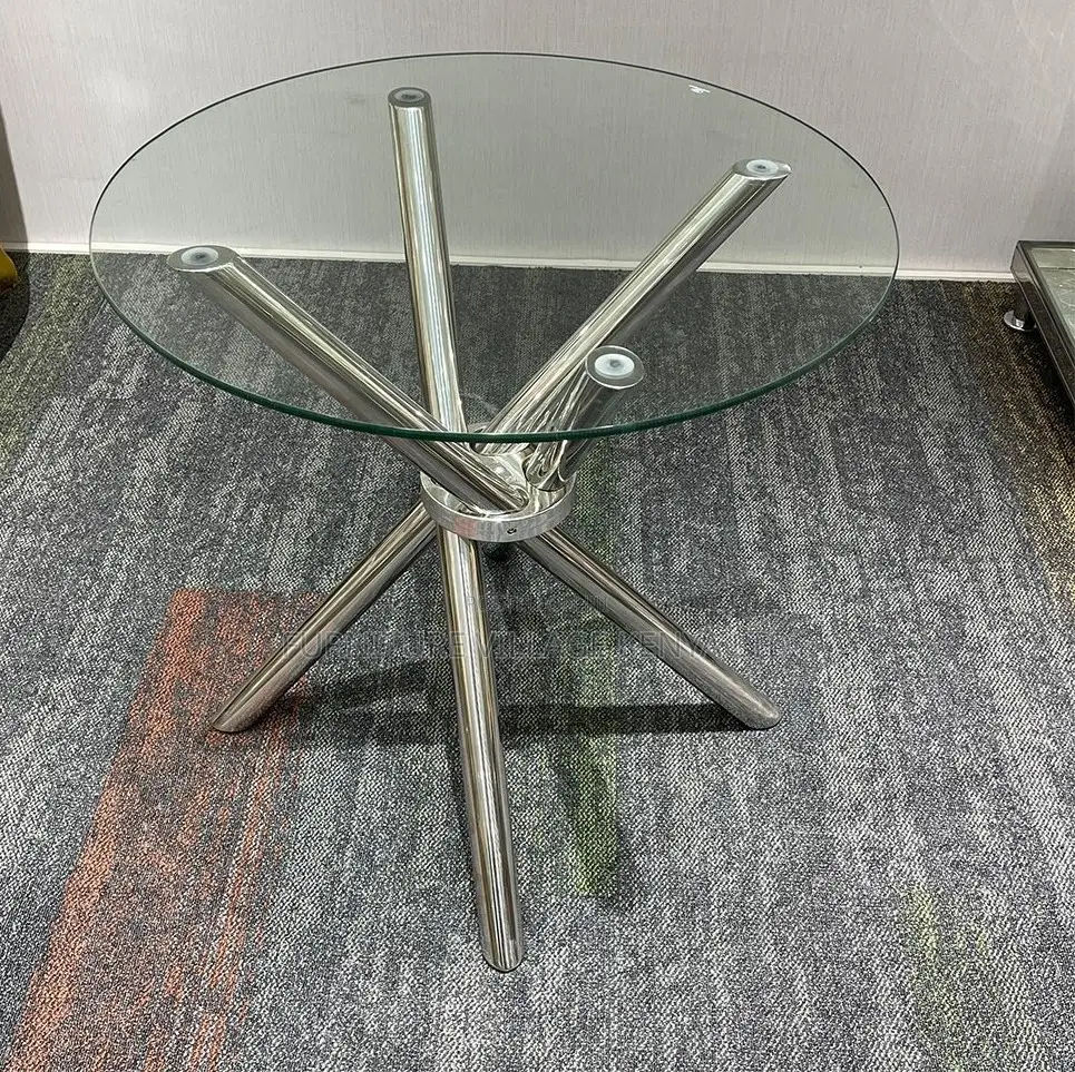 Round Nordic Glass Dining Table