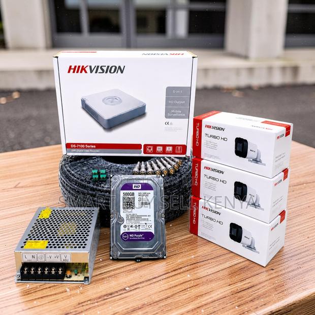 Ios Support 3 Hikvision 1080p Full Hd CCTV Cameras Complete System Kit