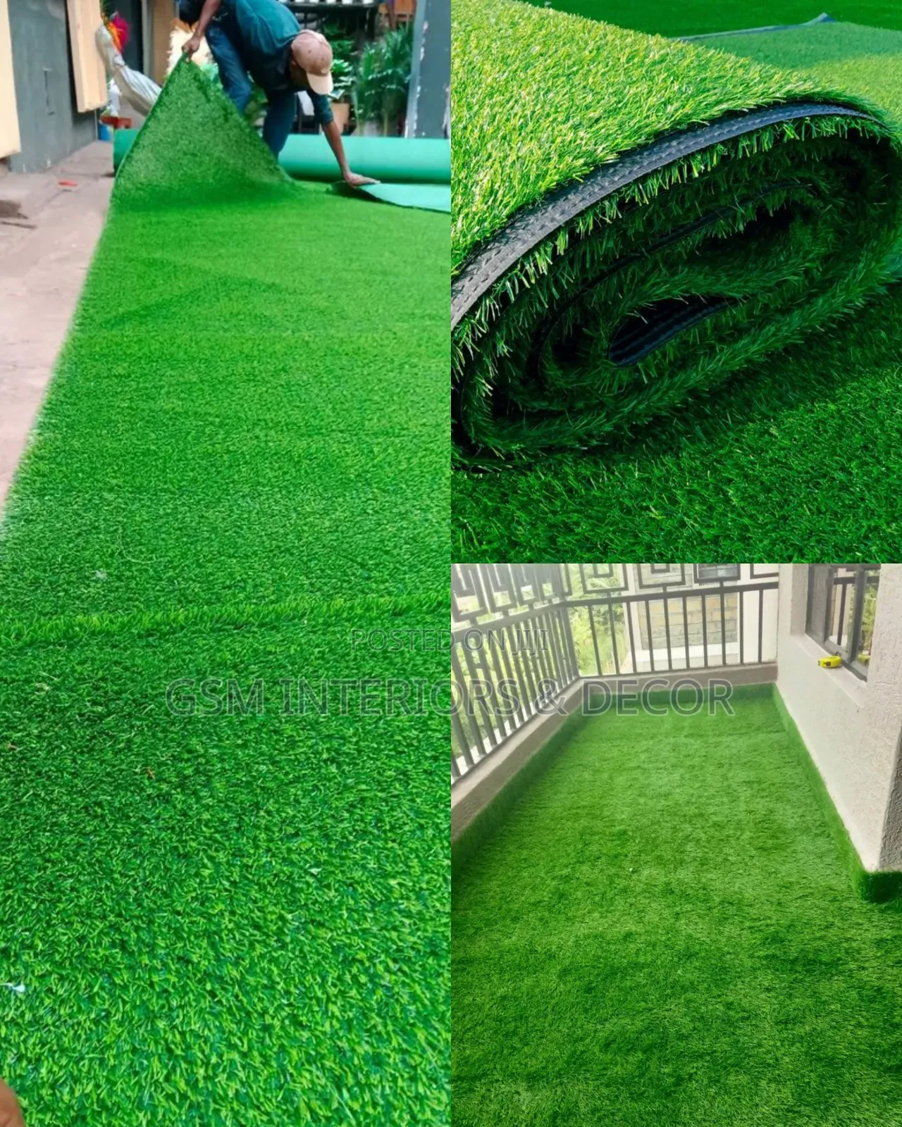 Artificial Green Grass Carpets With Double Layers