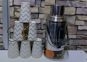 7-Piece Luxury Ceramic Tea Coffee Mug Set With 2l Vacuum Flask