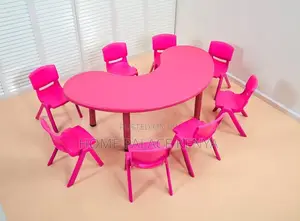 School Table; Colourful Kindergarten Plastic Moon Table