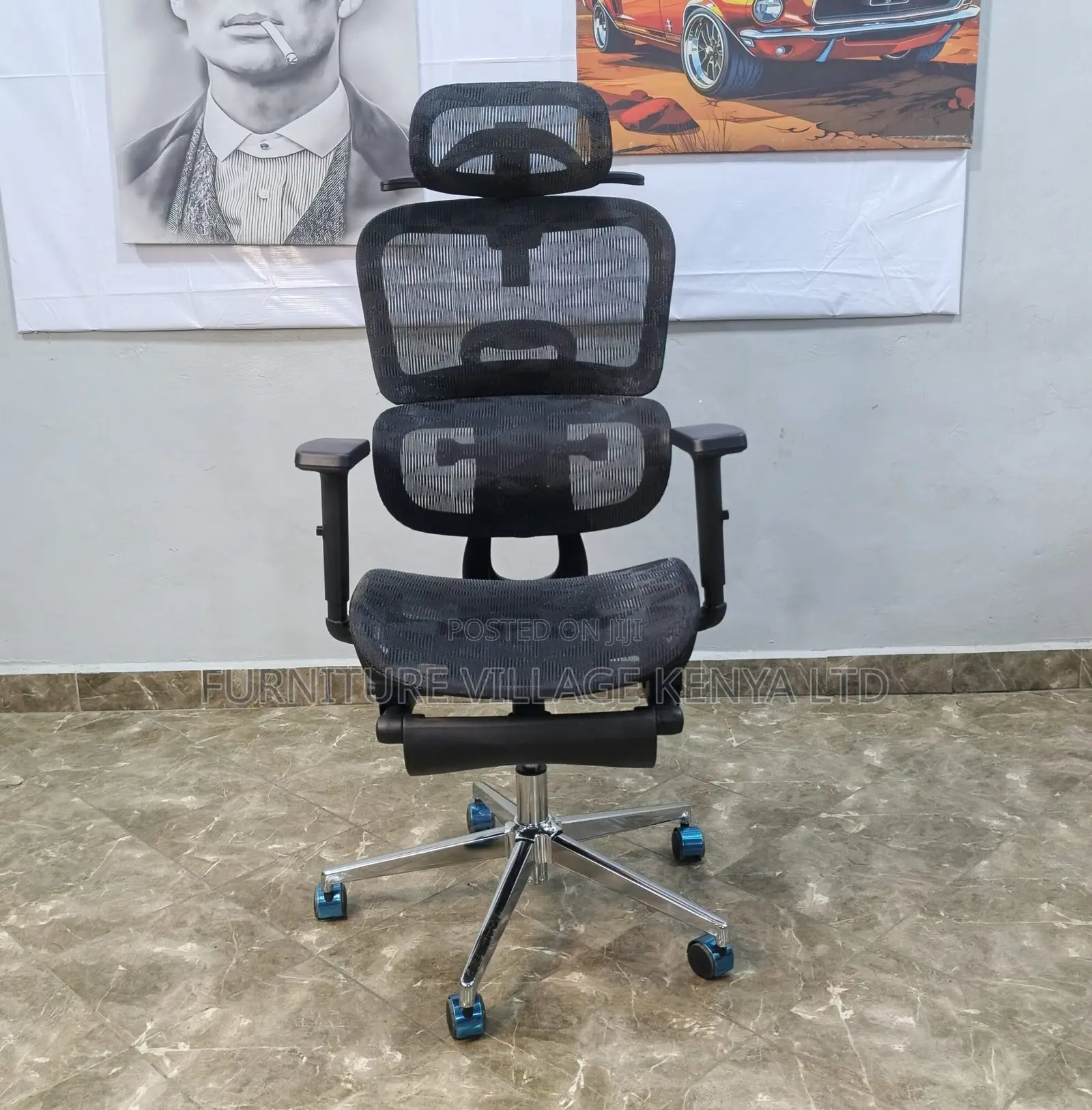 Mesh Orthopedic Office Chair With Footrest