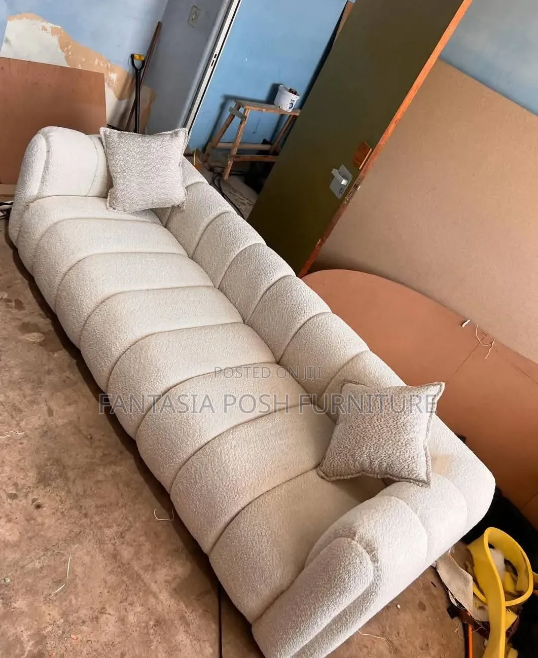 Cream Bubble Sofa 4 Seater