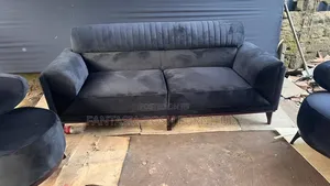 Black 3 Seater Velvet Sofa
