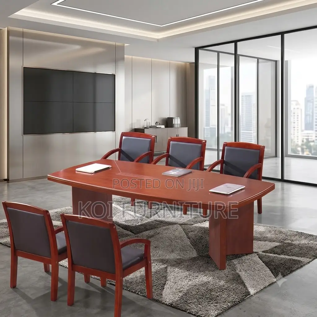Boardroom Table; 2.4 Red-Brown Mahogany Conference Boardroom Table