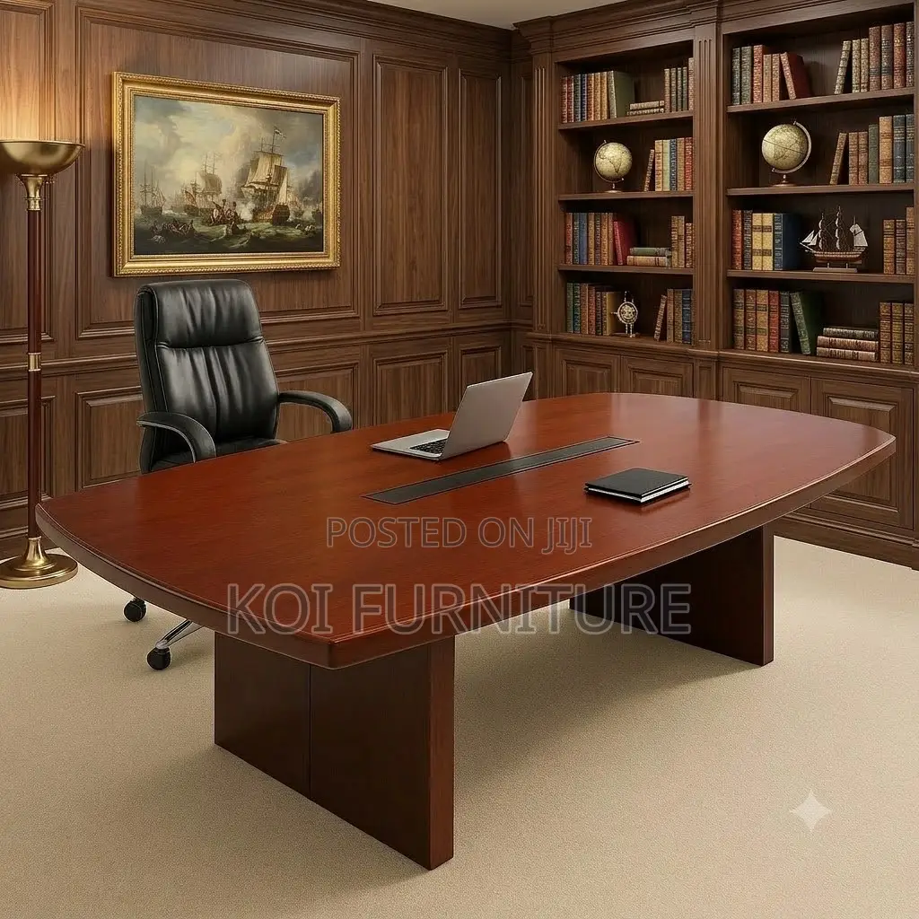 Boardroom Table; 2.4 Red-Brown Mahogany Conference Boardroom Table