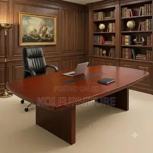 Boardroom Table; 2.4 Red-Brown Mahogany Conference Boardroom Table