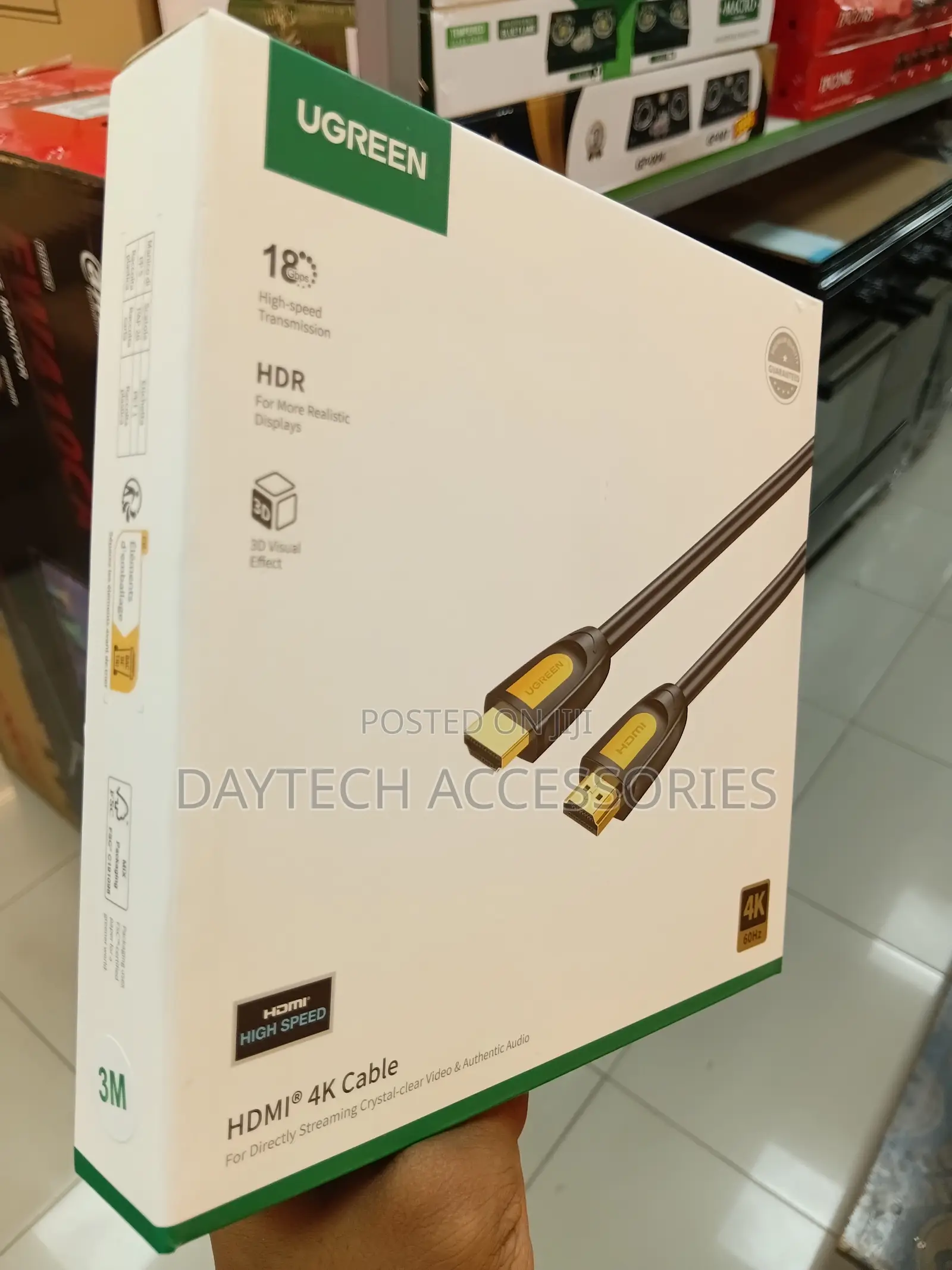 Ugreen Hd101-10130 Hdmi 2.0 at 60hz Male to Male 3m Black Cable