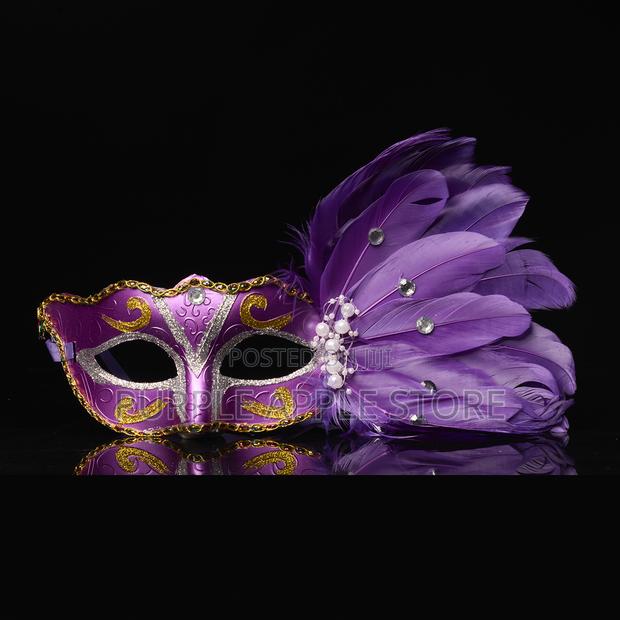 Peacock Mask Purple/Gold -002