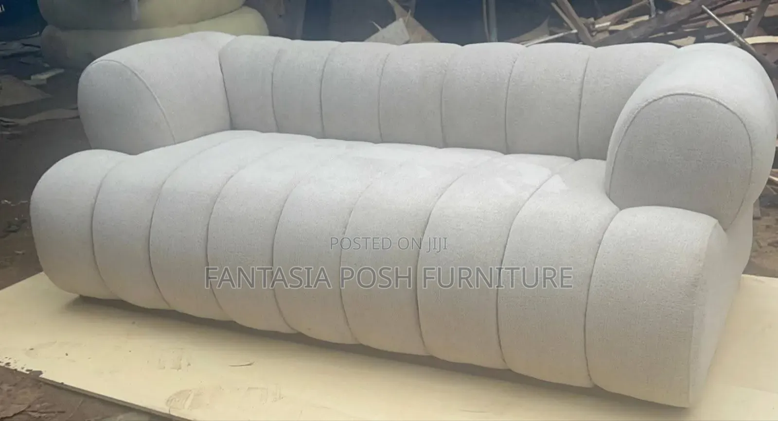 Light Grey Bubble Sofa 3 Seater- Free Delivery