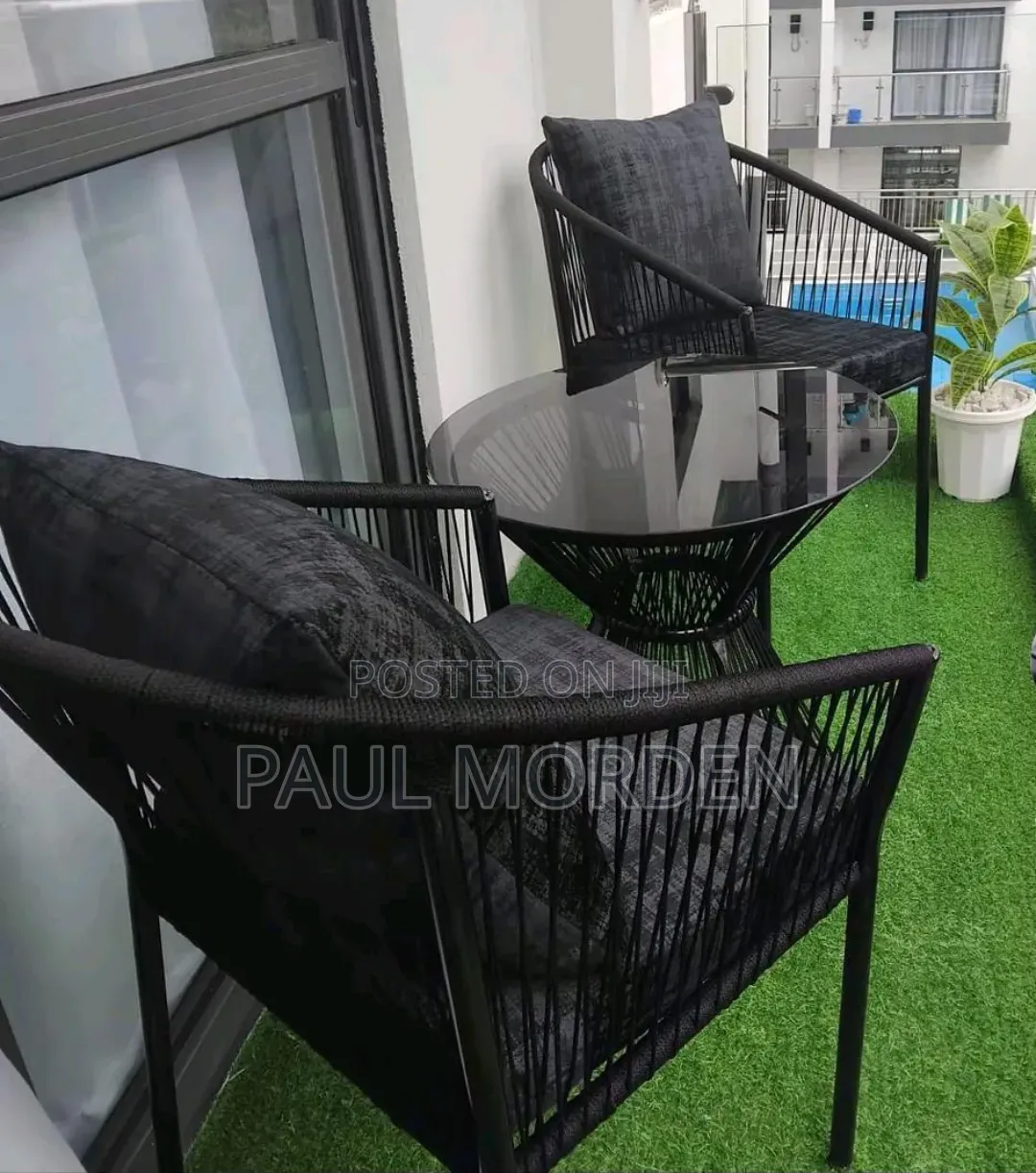 Fabric Cushion Seat and Outdoor Table