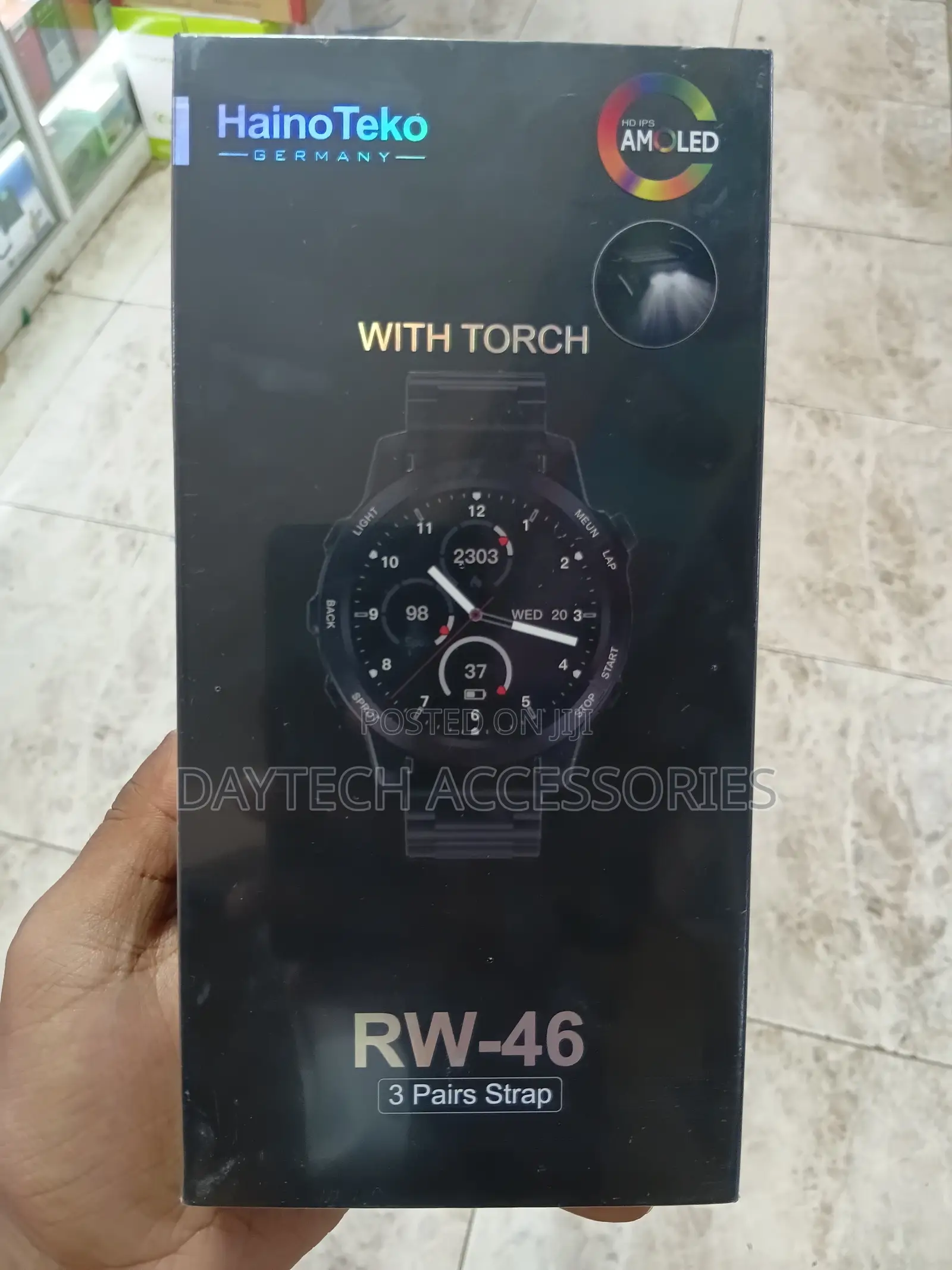 Haino Teko Rw-46 Smart Watch Built-in Torch and Amoled Display.