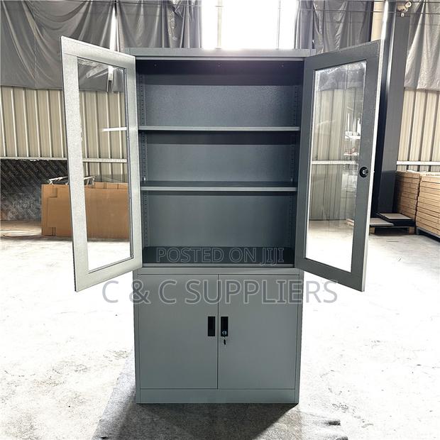 2-Door Glass Front Office Cabinet.