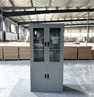 2-Door Glass Front Office Cabinet.