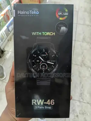 Haino Teko Germany Rw-46 Smart Watch With Torch Light 3 Straps.