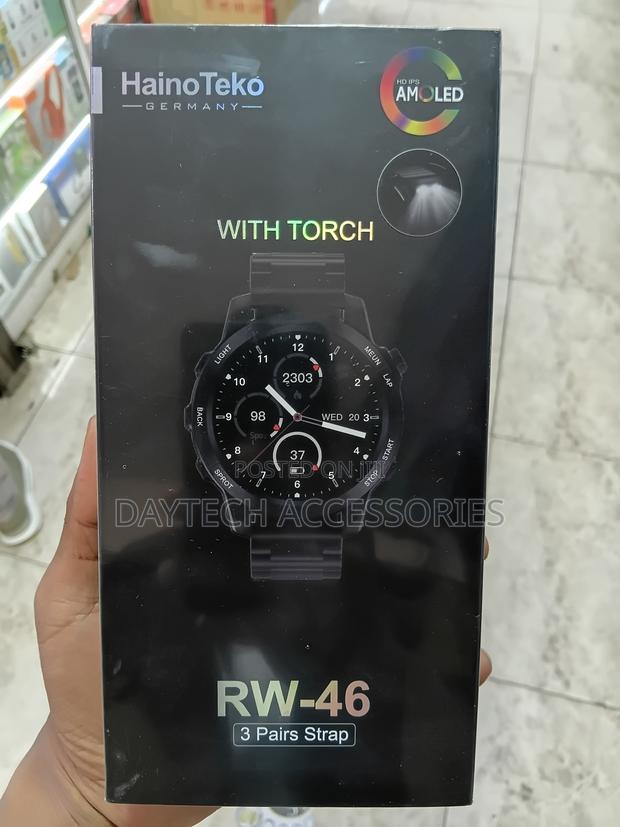 Haino Teko Germany Rw-46 Smart Watch With Torch Light 3 Straps. - thumbnail 2