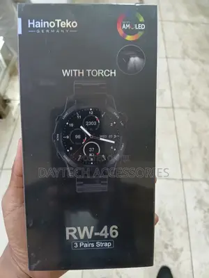 Haino Teko Germany Rw-46 Smart Watch With Torch Light 3 Straps.