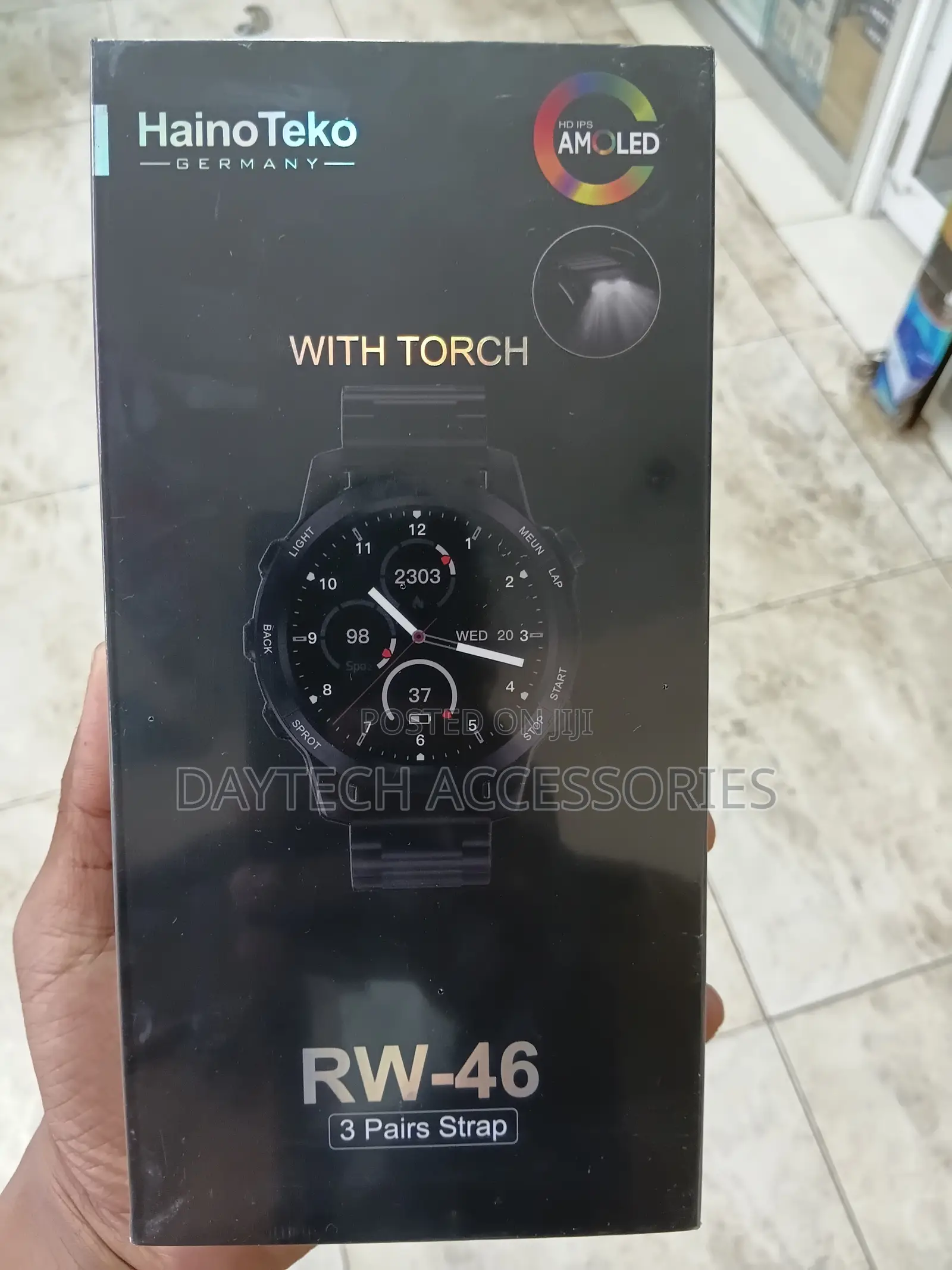 Haino Teko Rw46 Smart Watch for Men With Round Amoled Display - Black