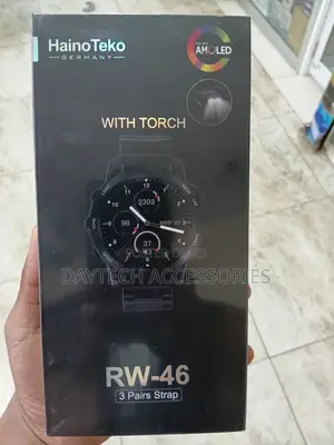 Haino Teko Rw46 Smart Watch for Men With Round Amoled Display - Black