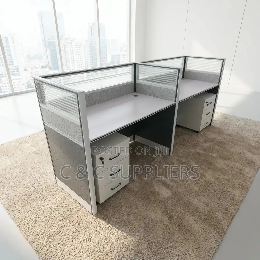 2-Seater Modern Straight Workstation