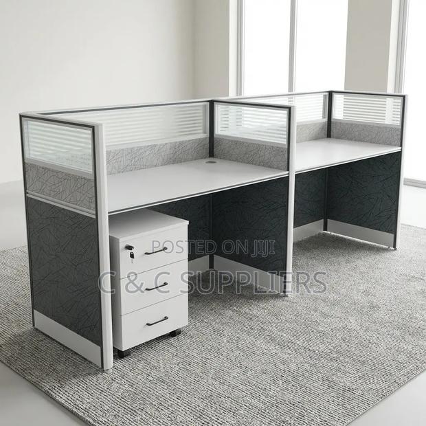 2-Seater Modern Straight Workstation - thumbnail 4