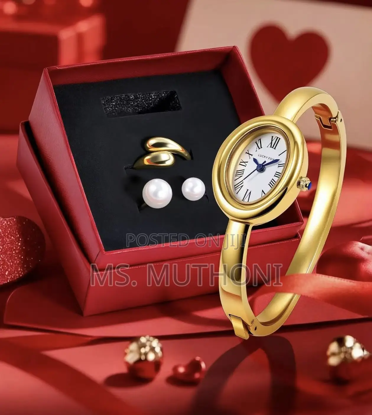 Watch And Accessories (Rings ) Ladies Gift Set
