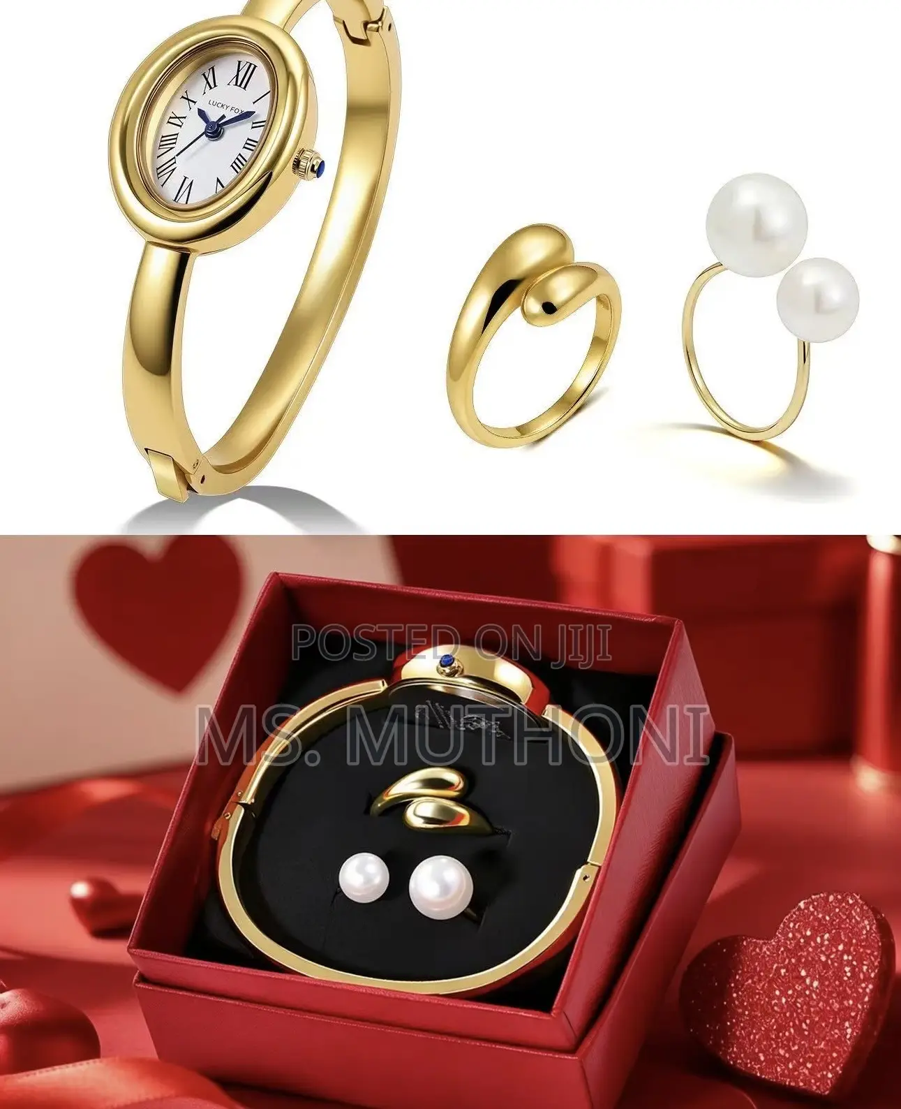 Watch And Accessories (Rings ) Ladies Gift Set