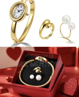 Watch And Accessories (Rings ) Ladies Gift Set