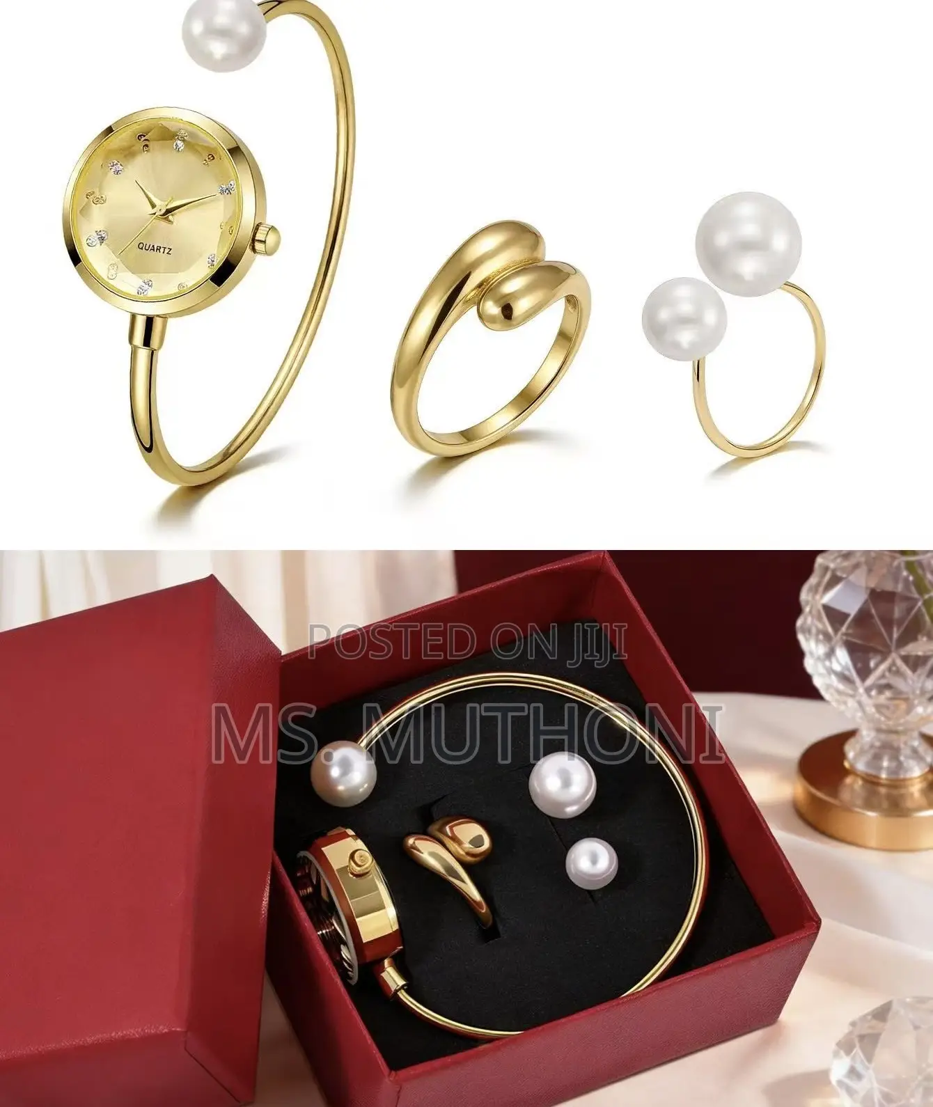 Watch And Accessories (Rings ) Ladies Gift Set