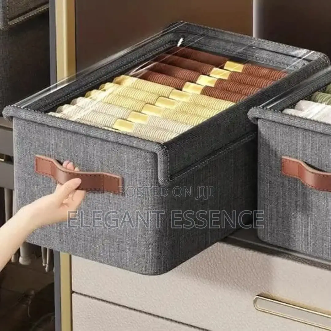 *Collapsible Fabric Organizer With A Cover Storage Basket*