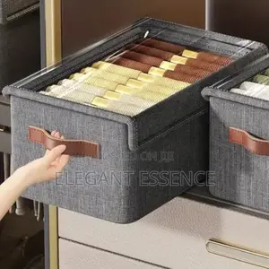 *Collapsible Fabric Organizer With A Cover Storage Basket*