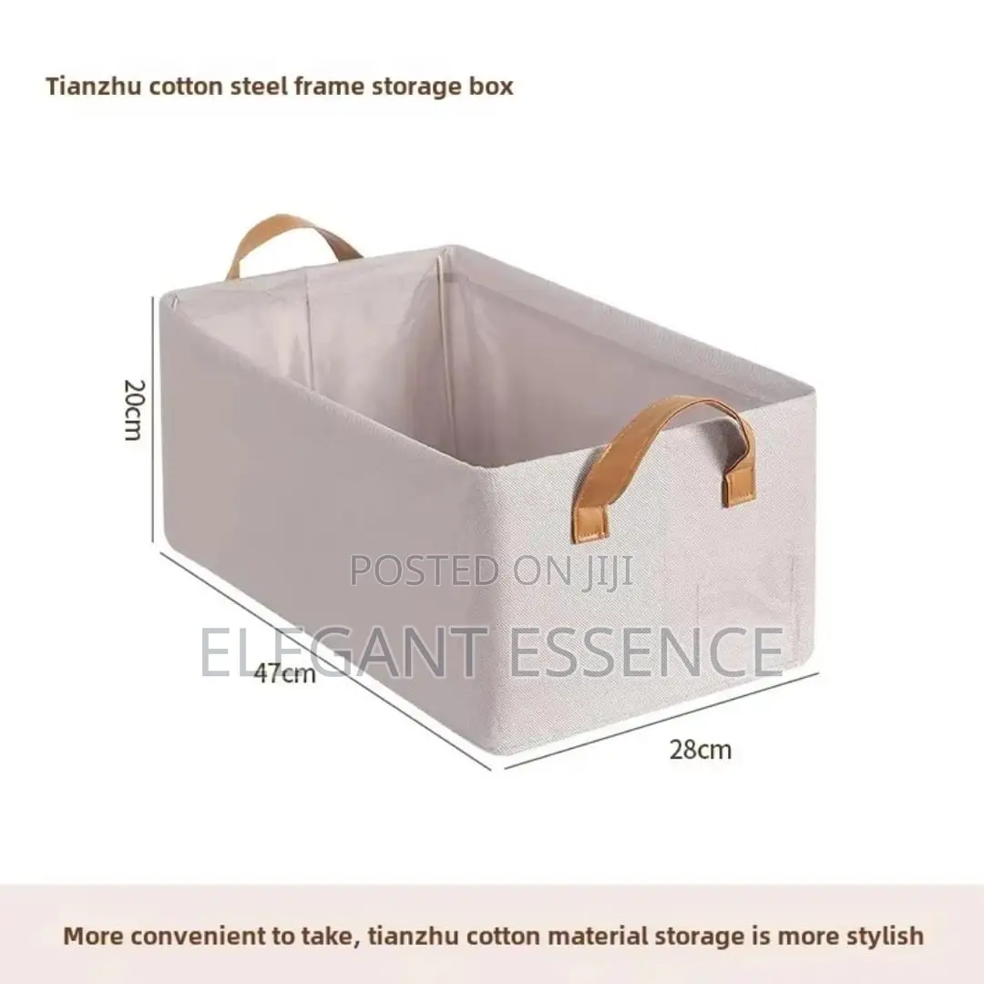 Collapsible Fabric Organizer With A Cover Storage Basket