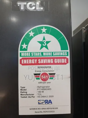 TCL P774sbgwd 595 Liters Side by Side Refrigerator