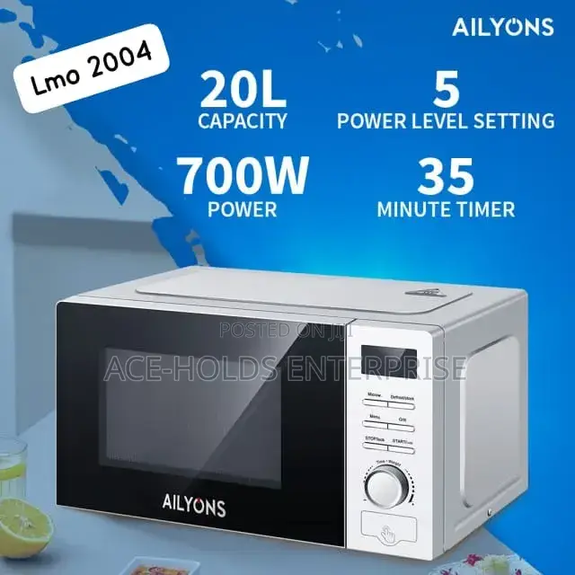 700 Watts - Ailyons 20 Litres Microwave With Grill (5 Power Levels)
