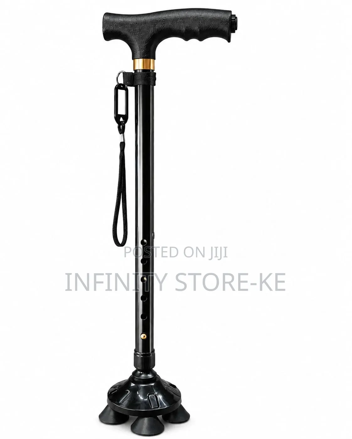 Quard Walking Stick With Rubber Base and a Torch