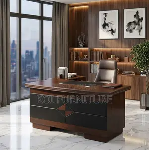 Office Desk; 1.4 Meters Executive Mahogany Laqueine Desk
