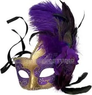 Peacock Mask Purple/Gold -002