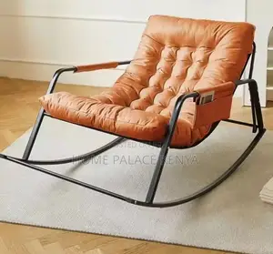 Rocking Chair: Metal Rocking Cushioned Lounge Chair