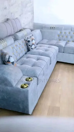 Light Grey L Shaped 7 Seater Sofa