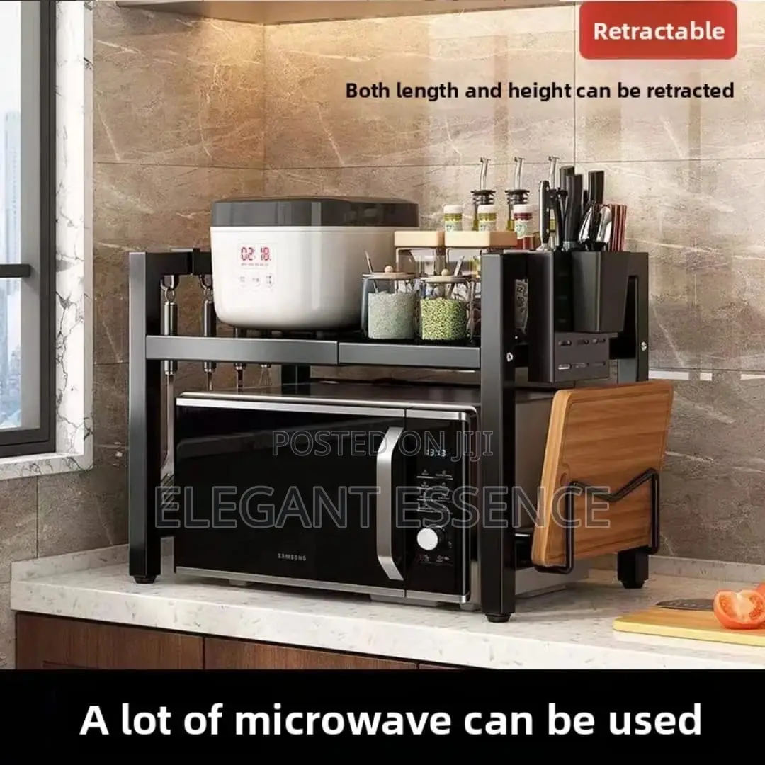 *Single Layer Heavy-Duty Adjustable Microwave Stand*