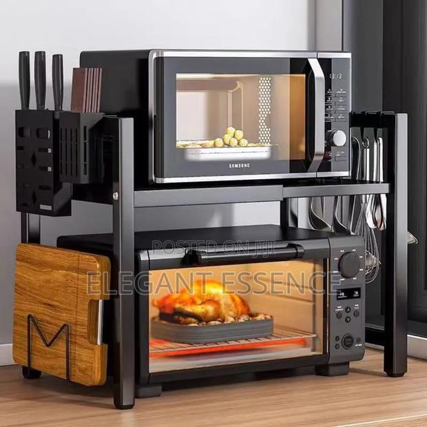 *Single Layer Heavy-Duty Adjustable Microwave Stand*