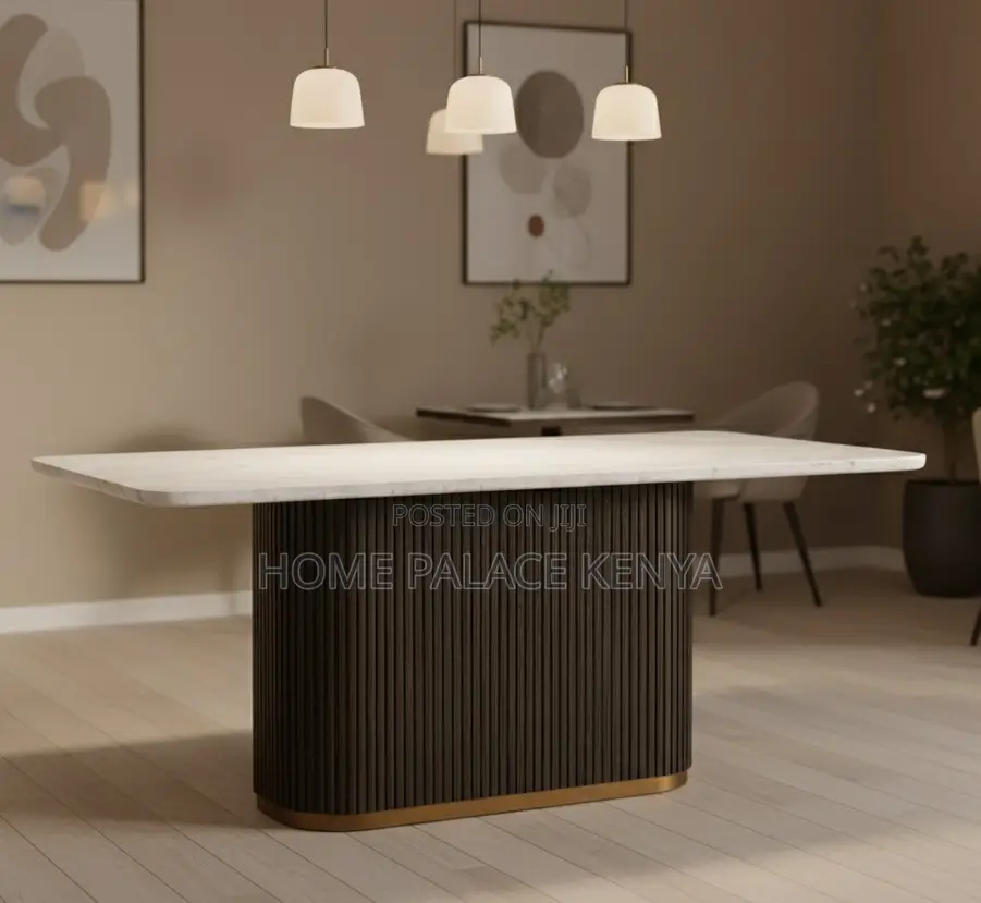 Dining Table: 6 Seater Porcelain Stone Dining Table