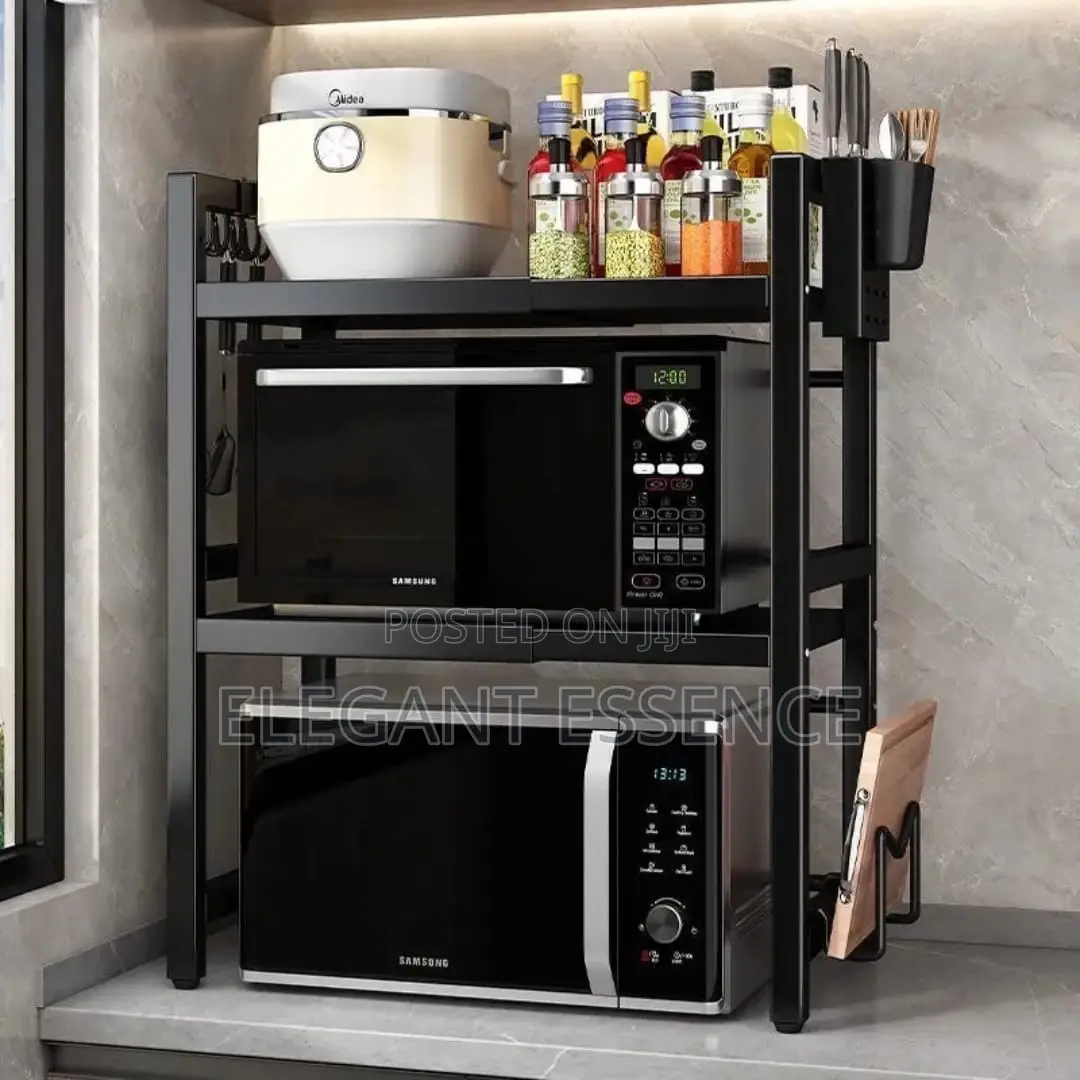 *Double Layer Heavy-Duty Adjustable Microwave Stand*