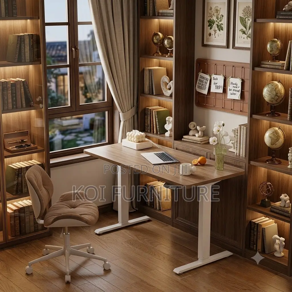 Office Desk; 120mm Electric Adjustable Functional Home Office Desk