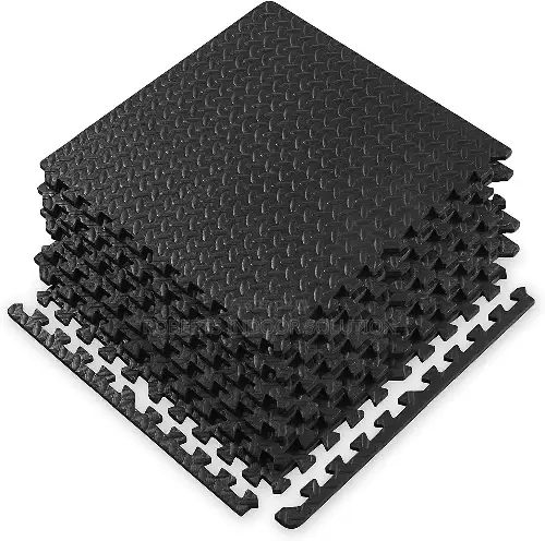 Solid Black Eva Foam Play Mats for Kids