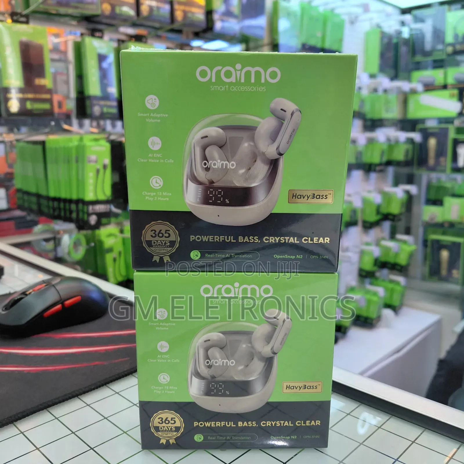 Original Oraimo Opensnap N2 True Wireless, Open-Ear Clip-on Earbuds.