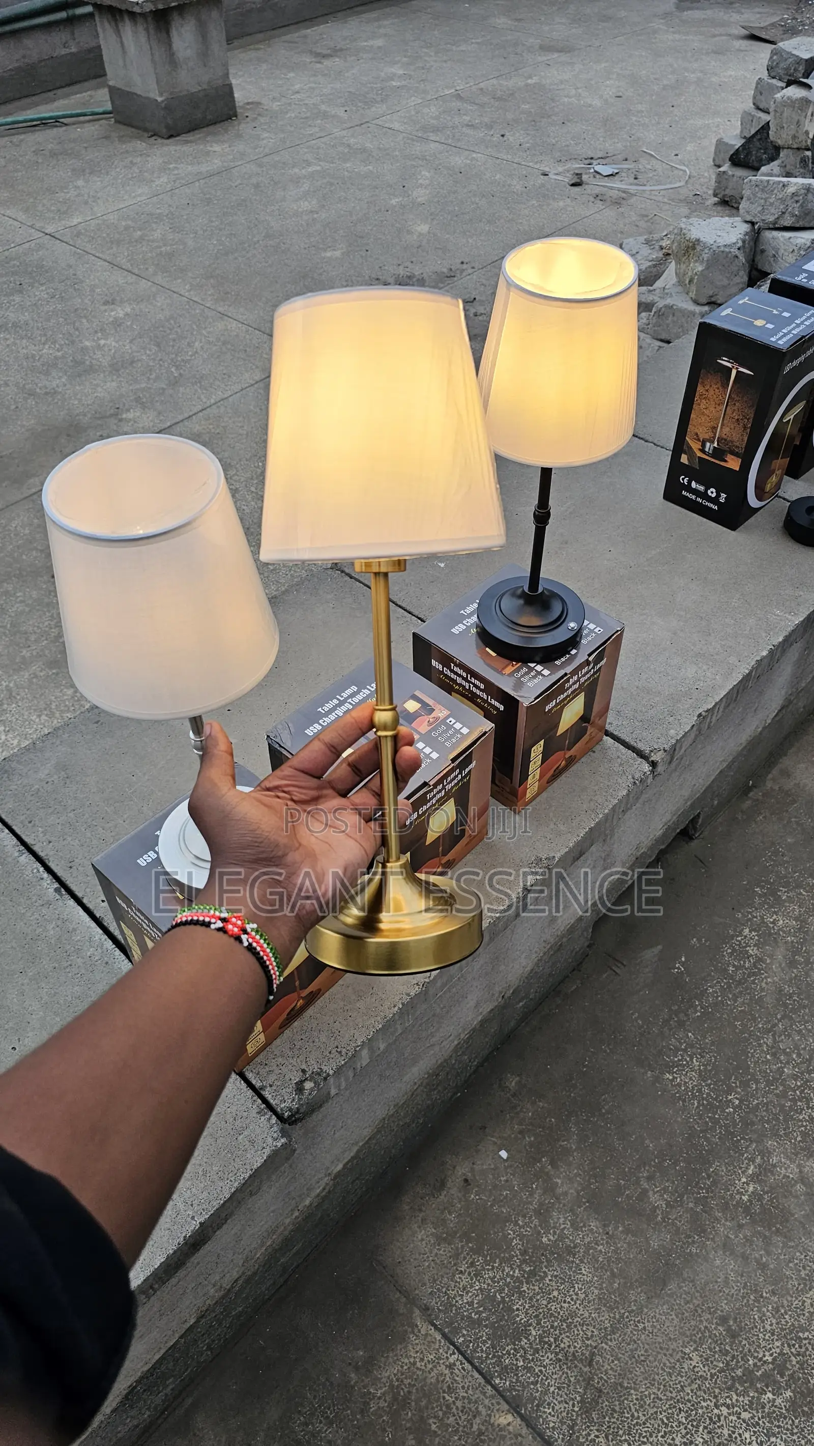 *Vintage Metal Table Lamp – Rechargeable Cordless Led Bedside Light*