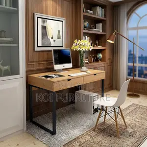 Office Desk; Home Office Two Drawers Wooden Study Desk